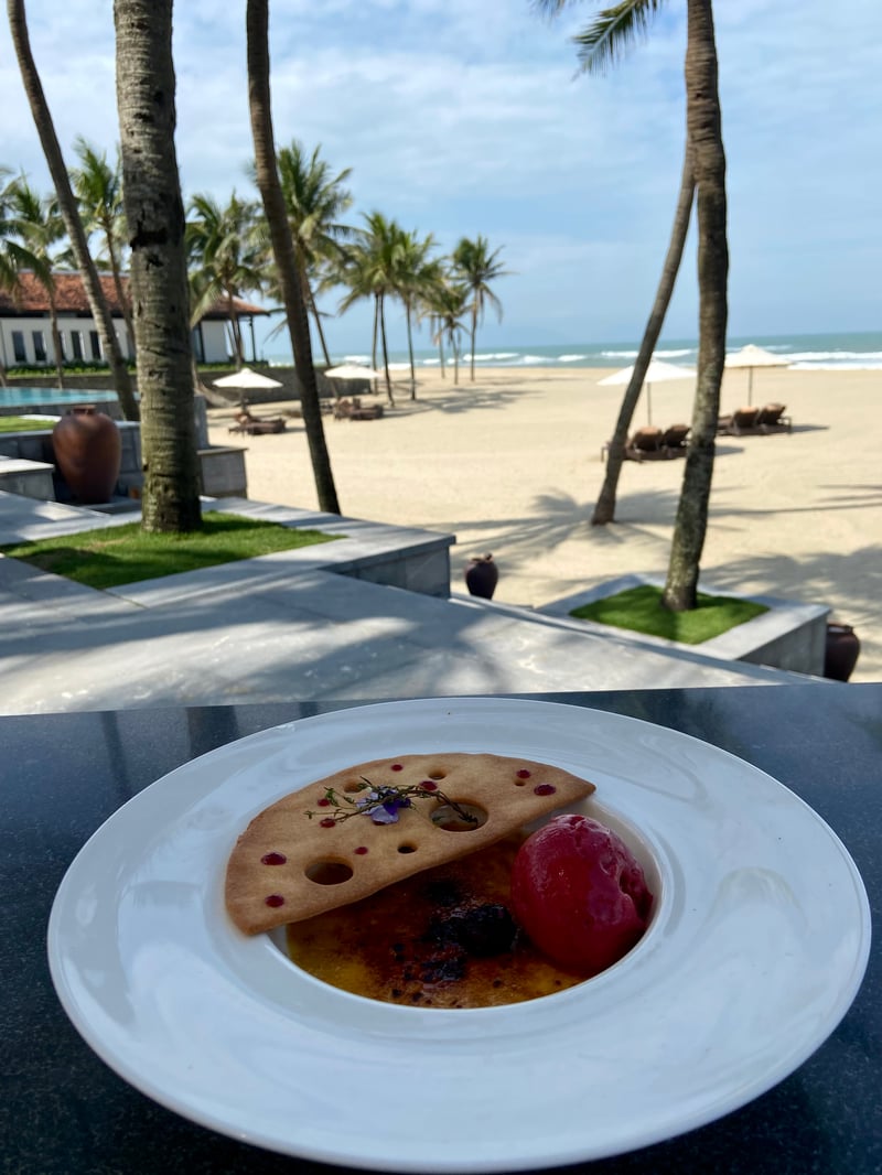 Thyme and blackberry crème brûlée