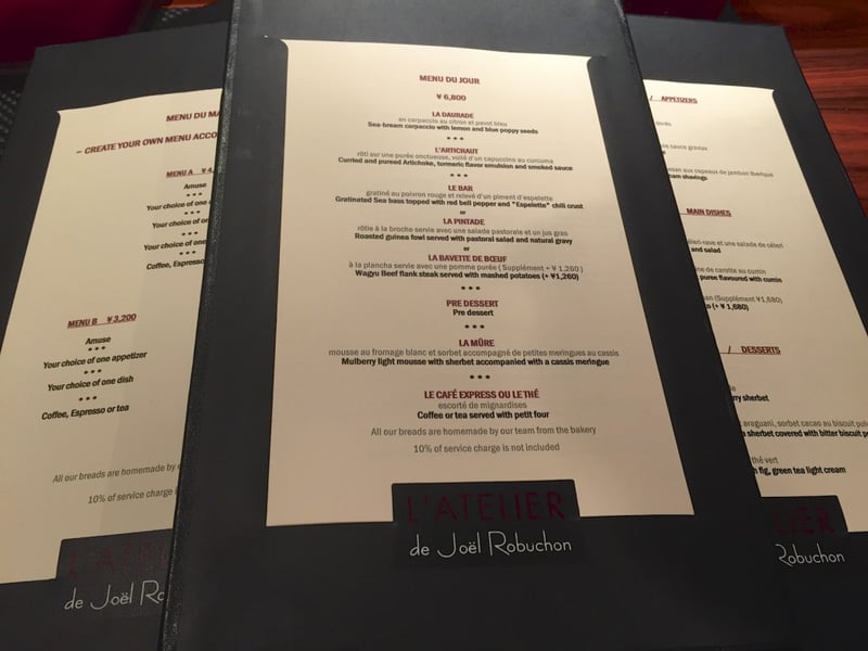 La carte du déjeuner