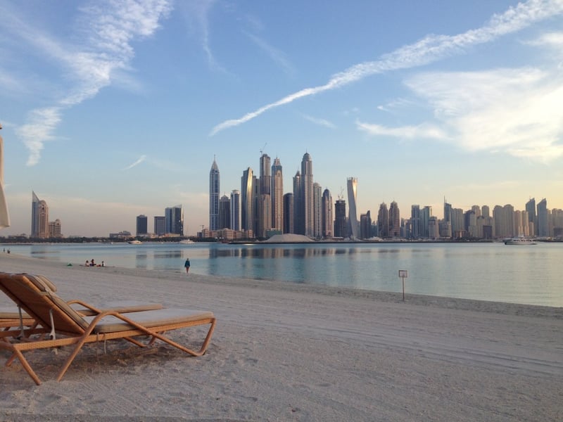 La plage de mon h^tel situé sur la palm